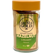 Aroma Gold Instant Coffee Hazelnut hasselpähkinänmakuinen pikakahvi 80g
