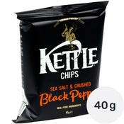 Kettle Chips Sea Salt & Crushed Black Pepper perunalastu 40g