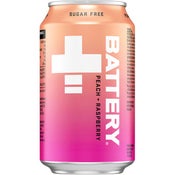 Battery Peach Raspberry sokeriton energiajuoma 330ml
