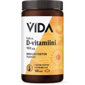 Vida Vahva D-vitamiini 100µg ravintolisä 160kaps/63g