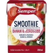 Semper Smoothie Banaani & Mansikka hedelmäsmoothie 1v 200ml