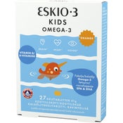 27 kpl, Eskio-3 Kids Omega-3 Orange pureskeltava kalaöljygeelitabletti 41g