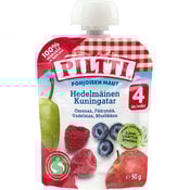 Piltti Pohjoisen Maut Hedelmäinen Kuningatar hedelmäsose 4kk annospussi 90g