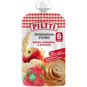 Piltti Hedelmäinen Puuro Omena, Mansikka & Banaani lasten valmispuuro 6kk 110g