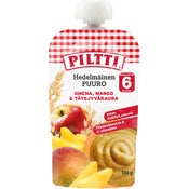 Piltti Hedelmäinen Puuro omena-mango-täysjyväkaura annospussi 6kk 110g