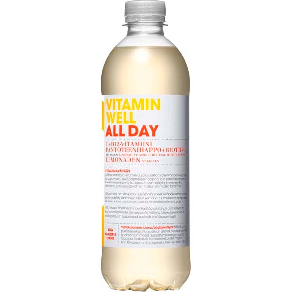 Vitamin Well All Day vitaminoitu hiilihapoton juoma 500ml