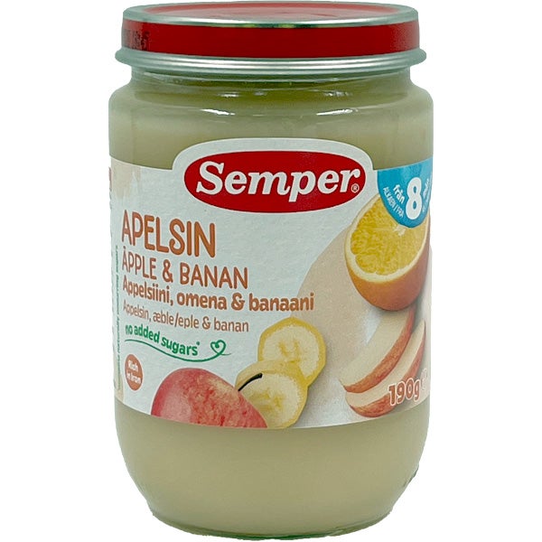 Semper Appelsiini-, omena- ja banaanisose 8kk 190g