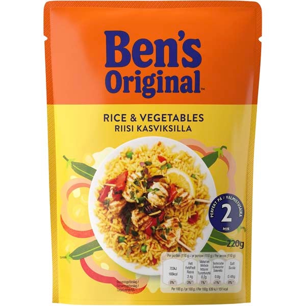 Ben's Original Valmisriisi kasviksilla 220g
