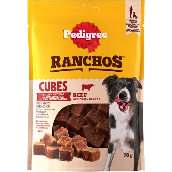 Pedigree Ranchos Cubes Härkää koiranherkku 70g