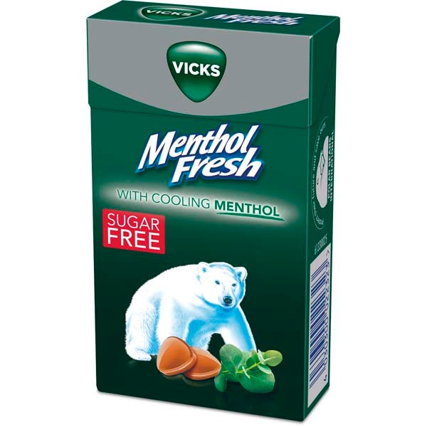Vicks Menthol Fresh sokeriton kurkkupastilli 40g