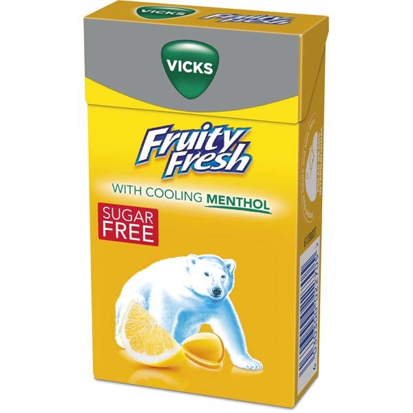 Vicks Fruity Fresh Lemon sokeriton kurkkupastilli 40g