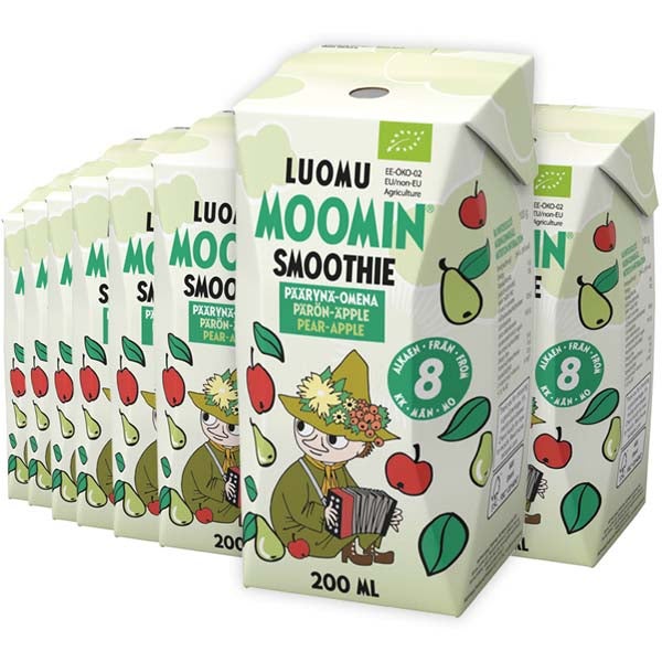 18kpl Moomin Päärynä-omena smoothie luomu 200ml