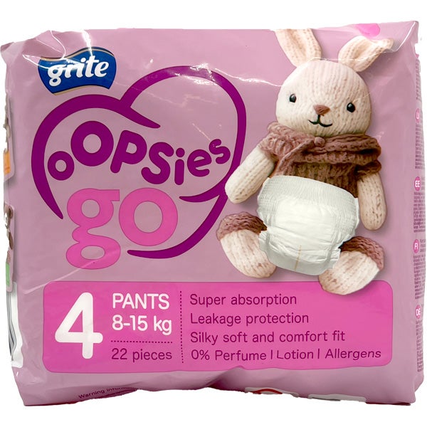 22kpl - Grite Oopsies GO koko 4 (8-15kg) housuvaippa
