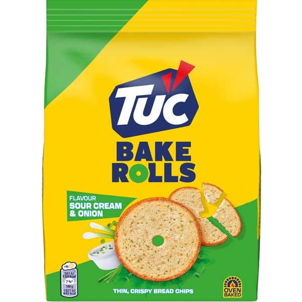 TUC Bake Rolls Sour Cream & Onion leipälastu 150g