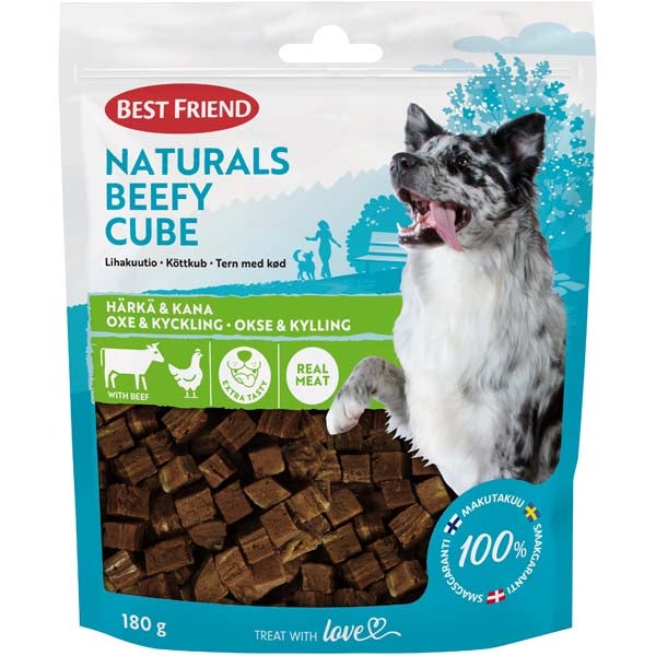 Best Friend Naturals Beefy Cube lihakuutio koiranherkku 180g