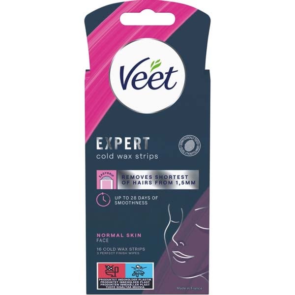 16kpl - Veet Expert Kasvot kylmävahaliuskat
