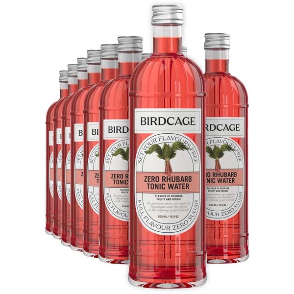 8kpl Birdcage Zero Rhubarb Tonic mikseri 500ml