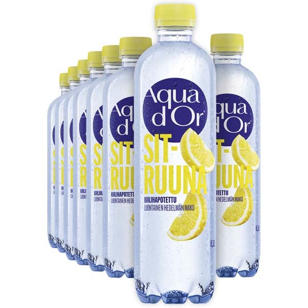12kpl Aqua d'Or Sparkling Sitruuna kivennäisvesi 500ml