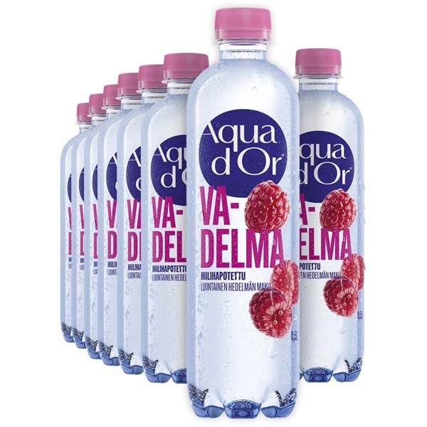 12kpl Aqua d'Or Sparkling Vadelma kivennäisvesi 500ml