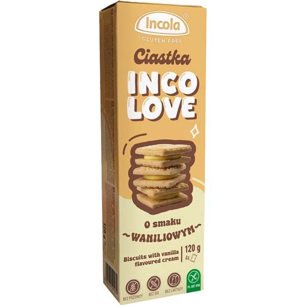 Incola Vaniljatäytekeksi gluteeniton 125g