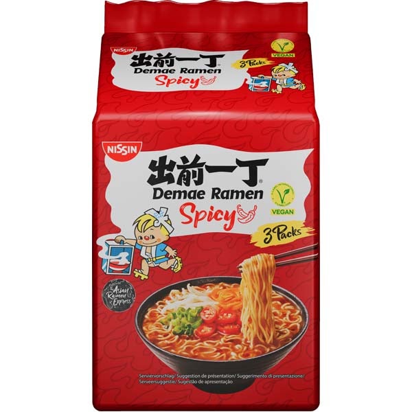 Nissin Demae Ramen Spicy pikanuudeli 3x100g