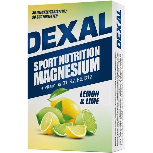 Dexal Sport Nutrition Magnesium+B imeskelytabletti lemon-lime 30tabl/45g