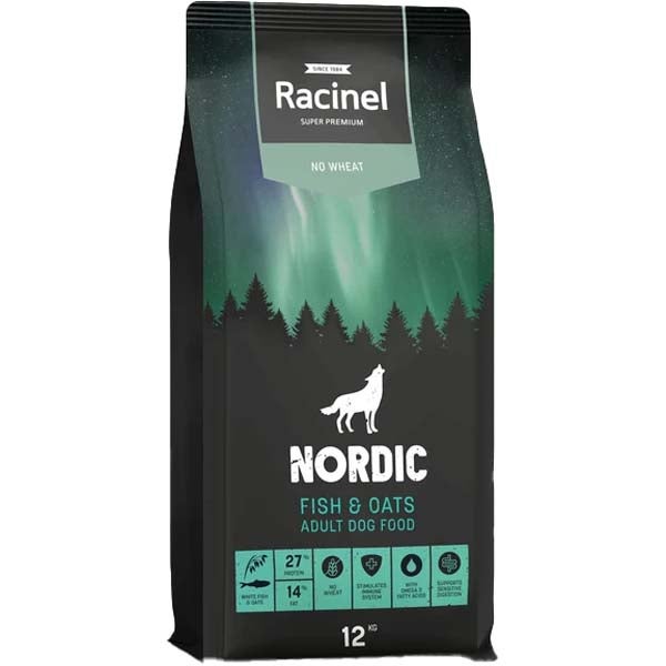 Racinel Nordic Fish & Oats koirien täysravinto 12kg