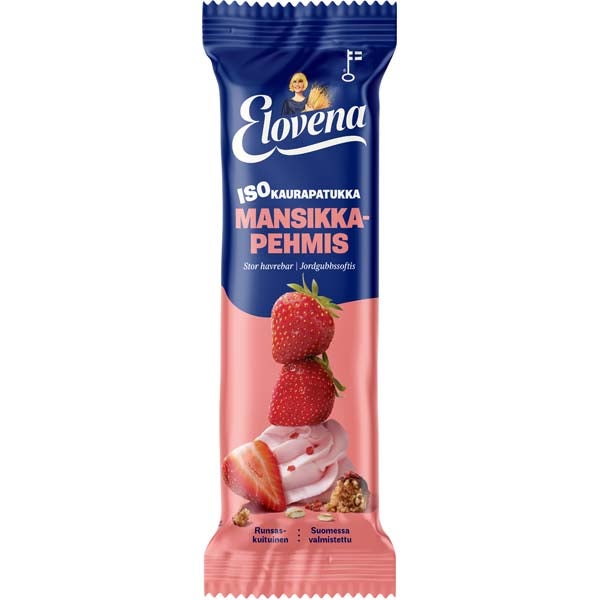 Elovena Mansikkapehmis Iso kaurapatukka 48g