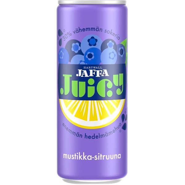 Hartwall Jaffa Juicy Mustikka-Sitruuna virvoitusjuoma 330ml