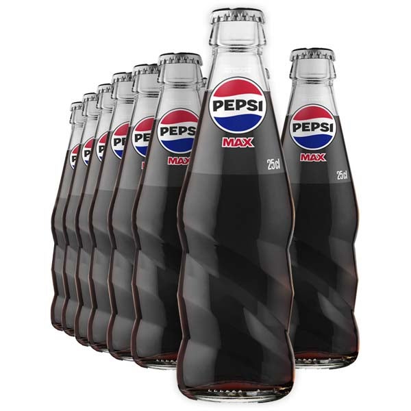 24kpl Pepsi Max virvoitusjuoma lasipullo 250ml