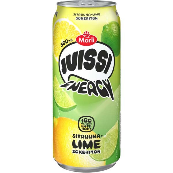 Marli Juissi Energy sitruuna-lime sokeriton energiajuoma 500ml