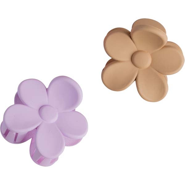 2kpl - Cailap Pieni hiussolki kukka beige/lila