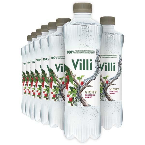 12kpl Villi Vichy Puutarhamarjat kivennäisvesi 500ml