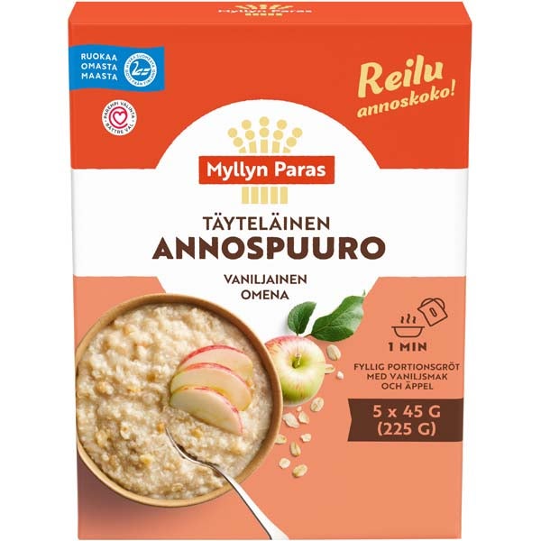 Myllyn Paras Vaniljainen omena annospuuro 5x45g