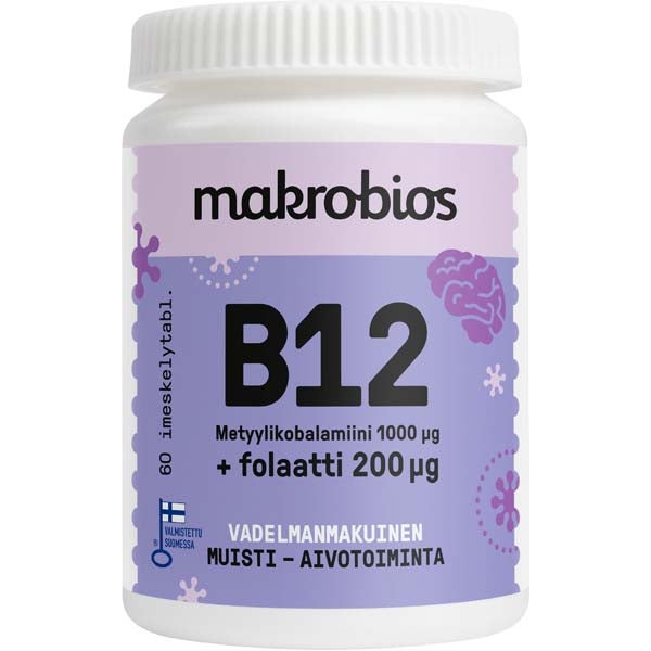 Makrobios B12 +folaatti ravintolisä 60tabl/21g