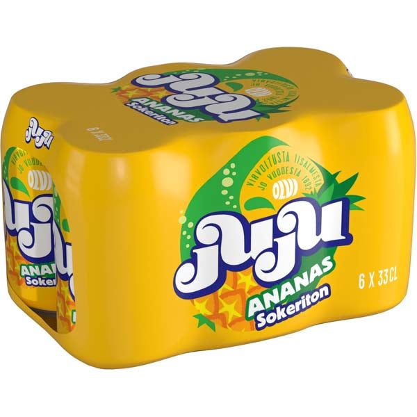 6kpl Olvi Juju Ananas virvoitusjuoma sokeriton 330ml
