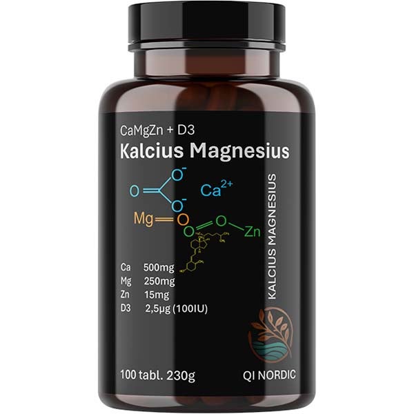 Qi Nordic Kalcius Magnesius vitamiini- ja kivennäisaine ravintolisä 100tabl/230g