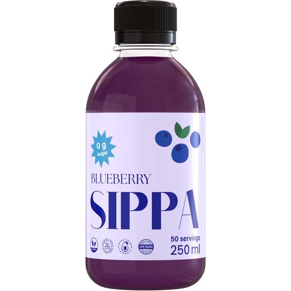 SIPPA Blueberry sokeriton makusiirappi 250ml
