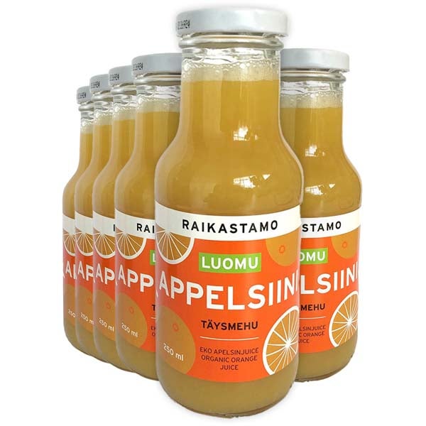 6kpl Raikastamo Appelsiinitäysmehu luomu 250ml