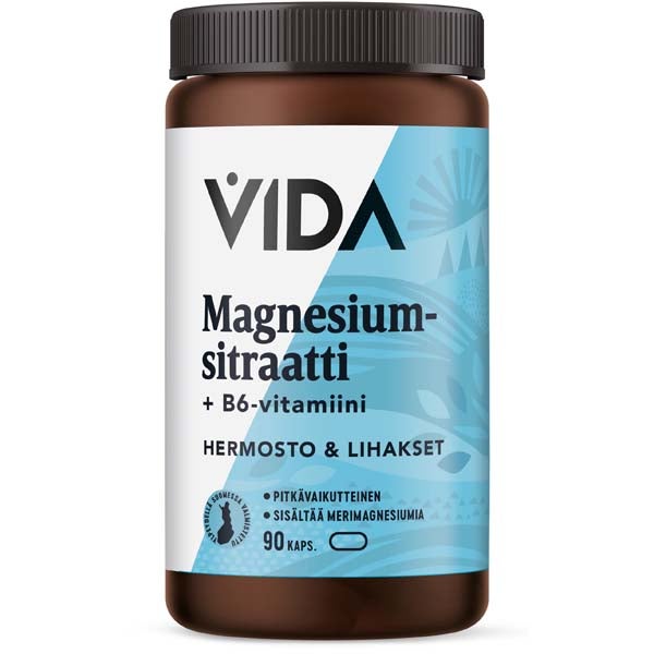 Vida Magnesiumsitraatti + B6-vitamiini ravintolisä 90kaps/50g