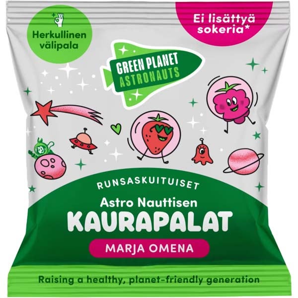Green Planet Astronauts Kaurapalat marja-omena välipala luomu 40g