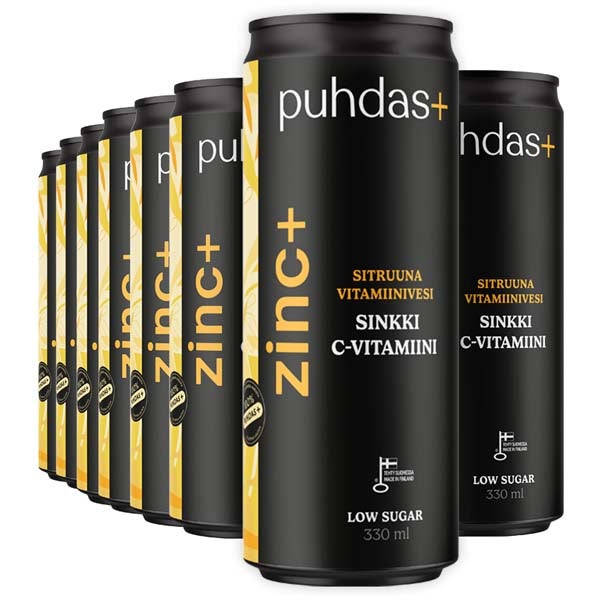 24kpl Puhdas+ Zinc+ Sitruuna vitamiinivesi 330ml