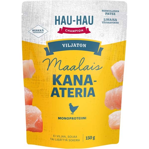 Hau-Hau Champion Maalaiskana-ateria koiran märkäruoka 150g