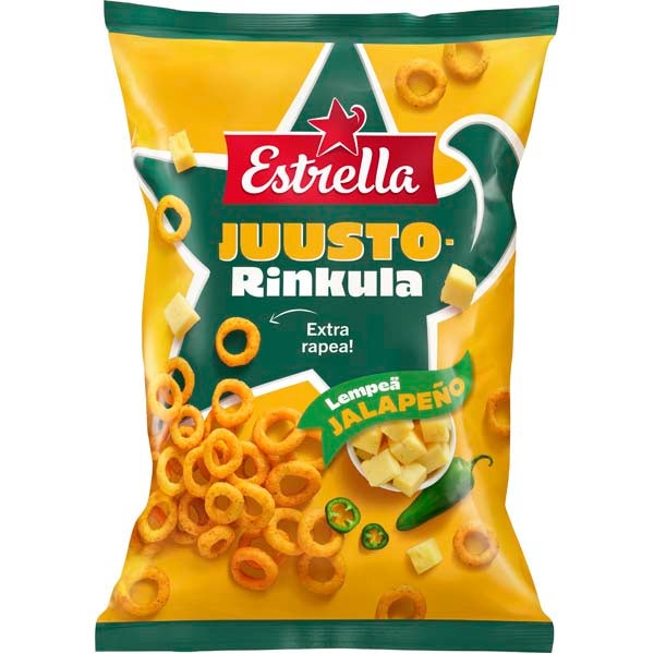 Estrella Juusto Rinkula Lempeä Jalapeno juustosnacks 200g