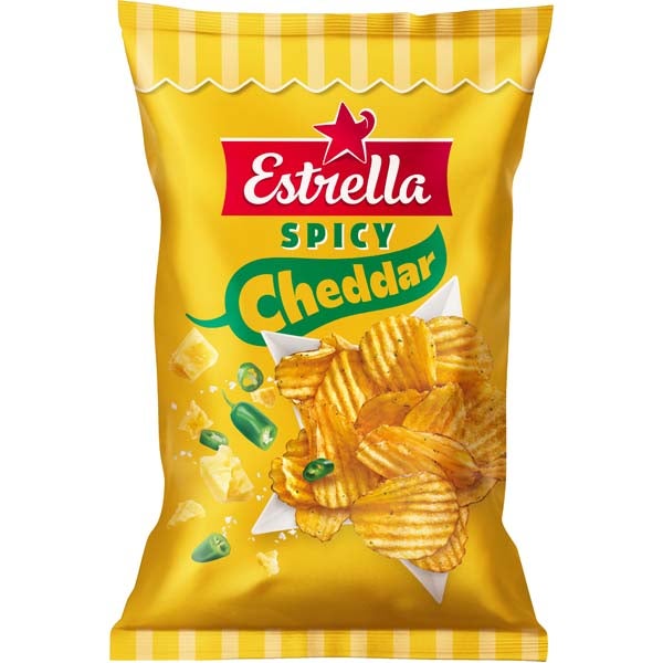 Estrella Spicy Cheddar perunalastu 275g