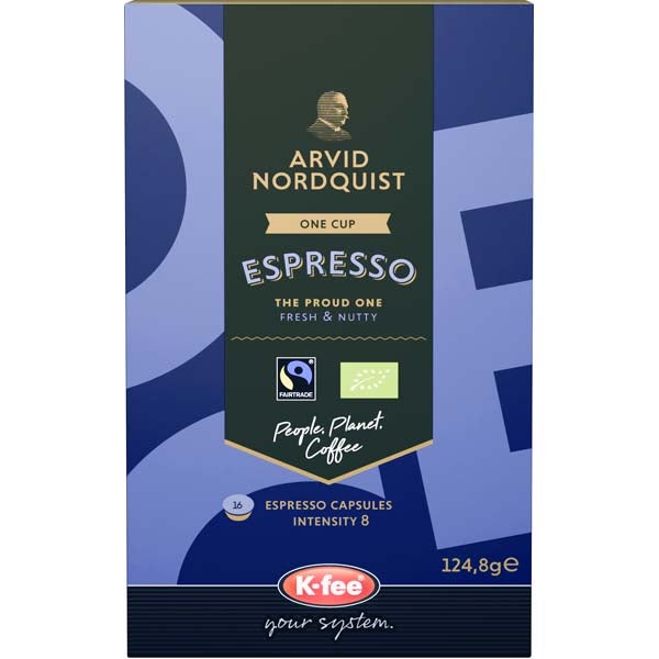 Arvid Nordquist OneCup Espresso kahvikapseli luomu 16x7,8g
