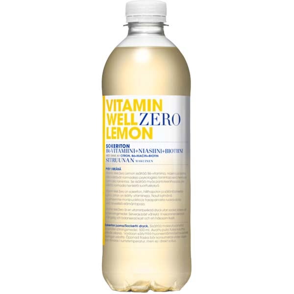 Vitamin Well Zero Lemon vitaminoitu hiilihapoton juoma 500ml