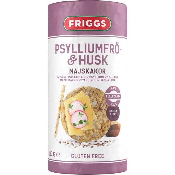 Friggs Psylliumsiemen & -Kuitu maissikakku 130g