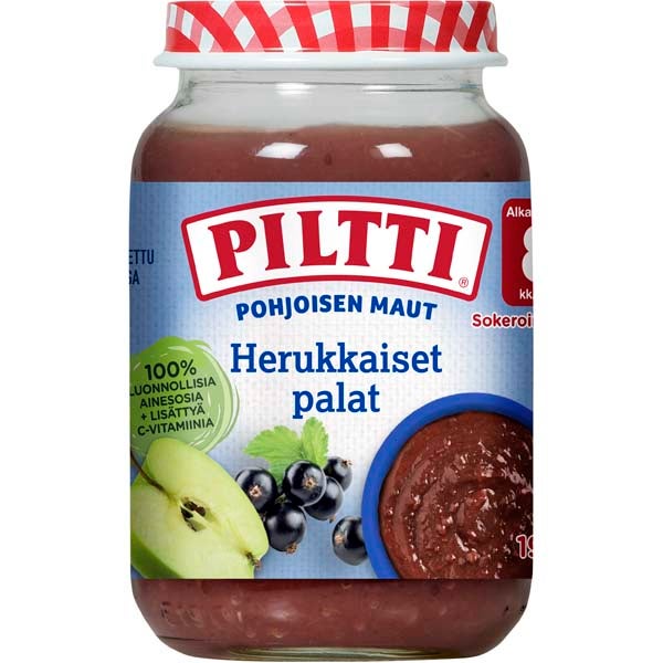 Piltti Pohjoisen Maut Herukkaiset Palat hedelmäsose 8kk 190g