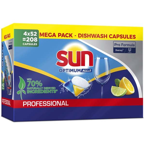 4x52kpl - Sun Professional Optimum All-in-1 konetiskitabletti ammattikäyttöön